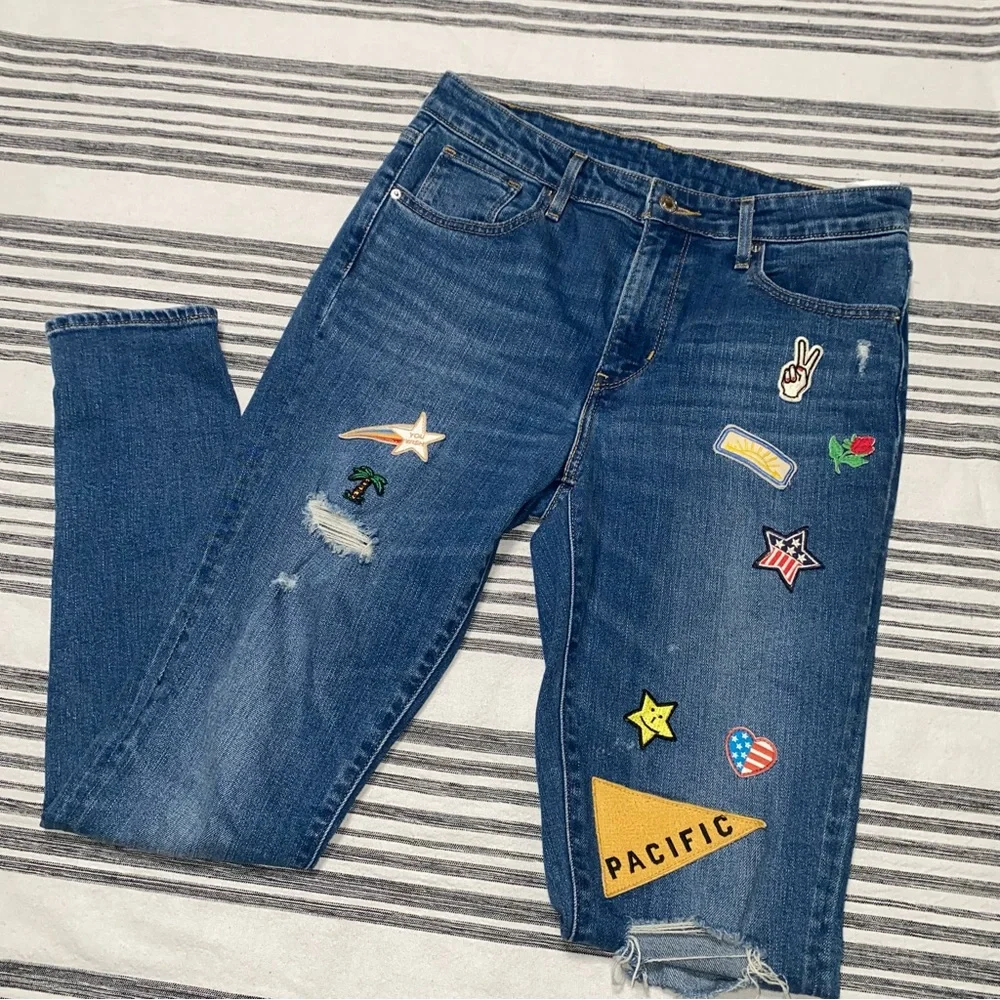 Levi’s Montana Sky Riders‎ Patches Skinny Jeans Size 29